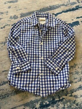 Mini Boden Boy’s Gingham Check Button Shirt 5-6 Years